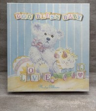 Baby Love Bears - Photo Album God Bless Baby - Blue Boy Teddy Bears 36 Pages New