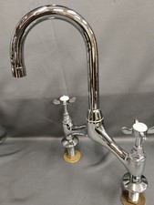 CHROME BRIDGE MIXER TAPS, IDEAL 4 BELFAST KITCHEN SINK, RECLAIMED, RECONDITIONED