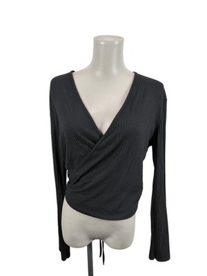 SASSYCLASSY Wickelshirt Damen Shirt Gr. DE 40 schwarz Casual-Look