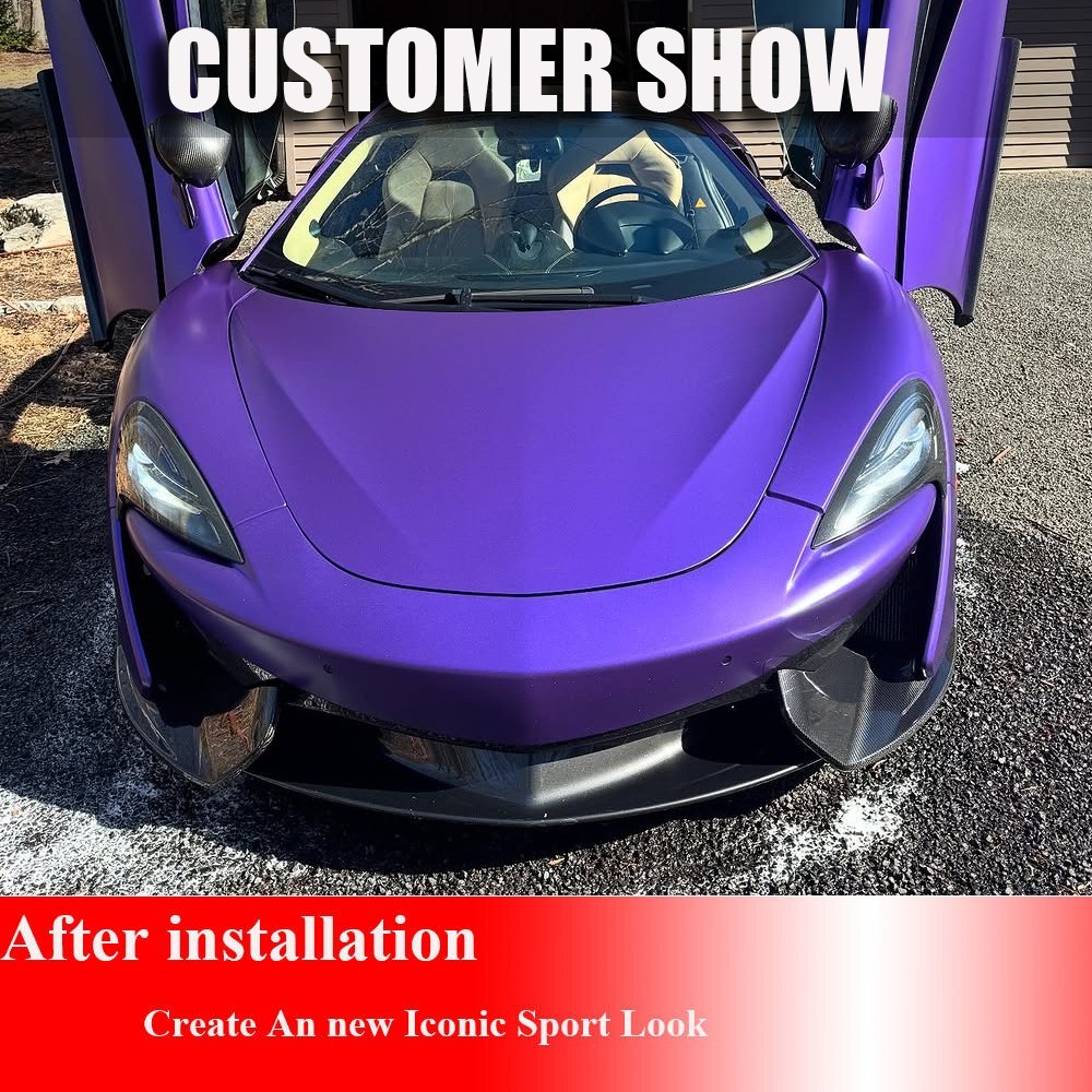 Fits McLaren 570 570S 570GT 2015-20 Dry Carbon Front Bumper Splitters Lip Aprons