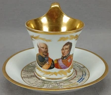 KPM Berlin Prince Blücher  & Duke of Wellington Cup & Battle of Leipzig Saucer