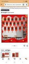 24 Red Paper Party Lanterns Chinese New Year Decorations Chinese Characters Set