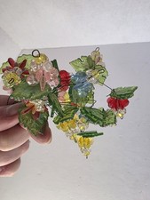 Handmade Beaded Floral Bouquet Colorful Plastic Metal Stem Flowers