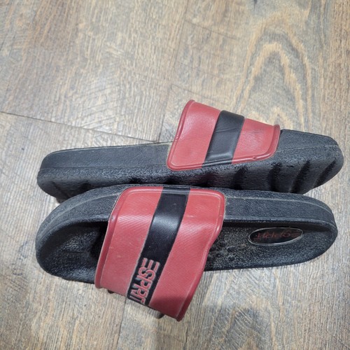 Vintage Esprit Slides Womens Size 7 Black Red Slip On Sandals Shoe Y2K 90s - Picture 10 of 10