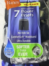 Hanes Boys Comfort Flex Fit Cool Comfort Tagless Boxer Briefs Size Medium 7 Pack
