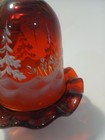 Fenton Red Christmas Tree Pines Fairy Lamp Lamp With Beautiful Details And Color — photo 3