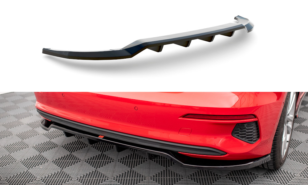Splitter Arrière Maxton avec Barre Verticale pour Audi A3 Sportback 8Y Noir