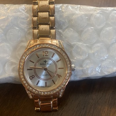 Bella & Rose Women's Rose Gold Toned Watch w/Rhinestones New Battery