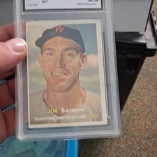 Topps 1957 #57 Jim Lemon Washington Senators AiGrading Graded
