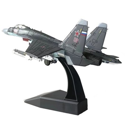 Gray Russian SU-35 Super Flanker Heavy Aircraft 1:100 Simulation Fighter Model E