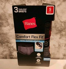 Men's 3-Pack Hanes Comfort Flex Fit Total Support Pouch Tagless Briefs Size S