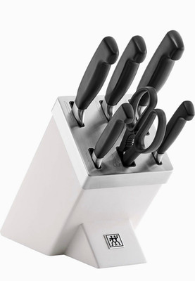 ZWILLING J.A. HENCKELS Messerblock-Set 7-tlg Weiß/Schwarz Kunststoff mit Messern