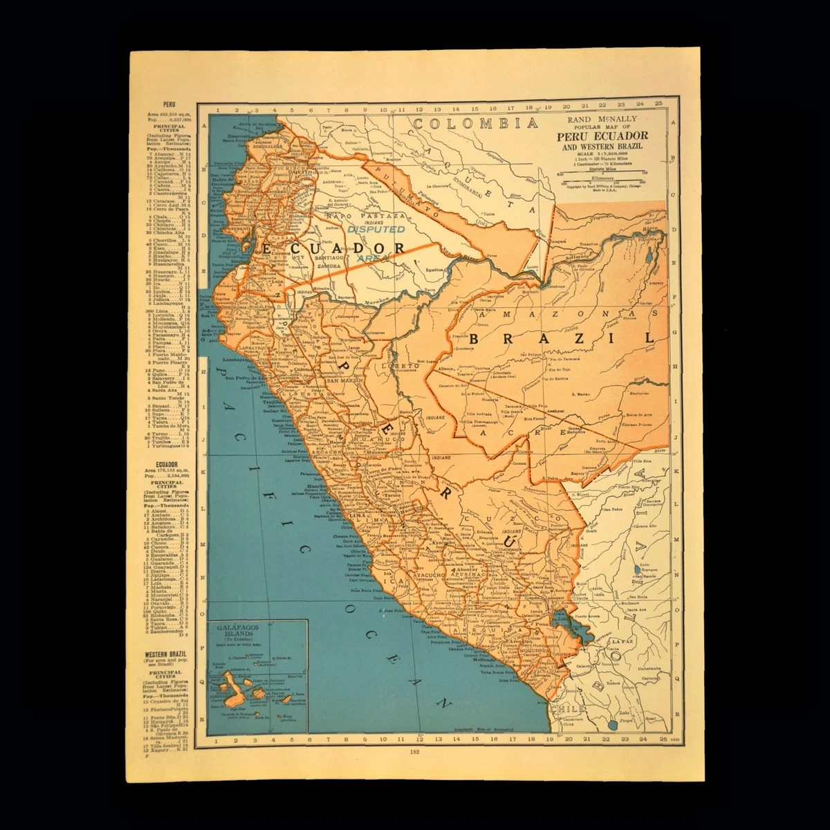 古董南美地图、地图册1930-1939 日期范围| eBay