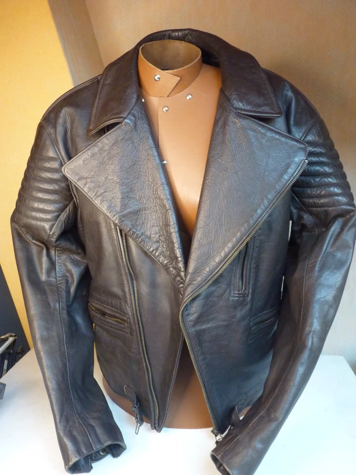Vintage Giorgio Armani Le Collezioni Black Leather Bomber Jacket 46 Italy cuir - Photo 1/4