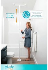 Standers 1100W Security Pole and Curve Grab Bar - White