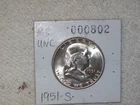 1951-S Franklin Half Dollar — photo from another recent sale