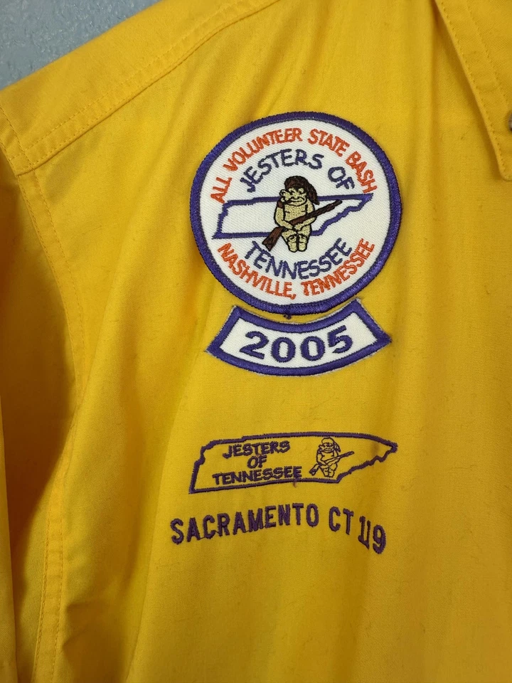 Jesters of Tennessee Shirt Mens Large Button Up Sacramento CT19 2005 Patch - Image 3 of 4