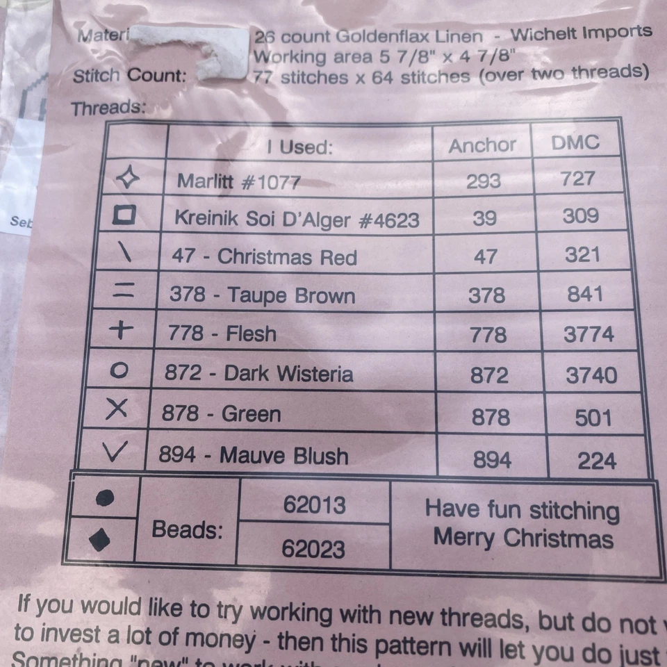 Mosey 'n Me Cross Stitch Pattern - Christmas Patchwork Angel Chart Only - Image 2 of 2