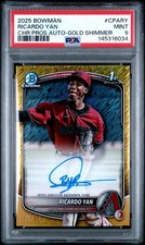 2025 Bowman - Chrome Prospect Autographs Ricardo Yan #CPA-RY Gold Shimmer PSA 9