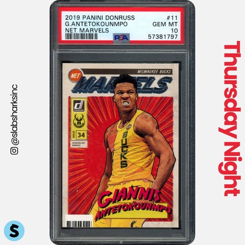 2019 PANINI DONRUSS #11 GIANNIS ANTETOKOUNMPO NET MARVELS PSA 10