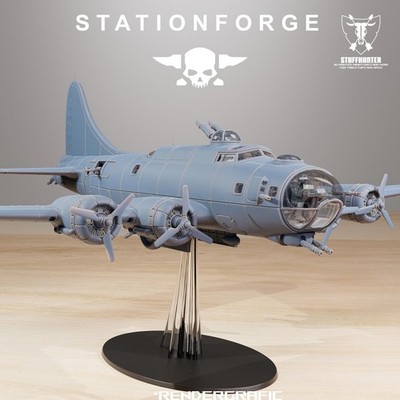 Grim Guard B 17 Bomber Station Forge Resin Kit 32mm Miniatures Collectible