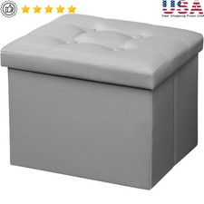 Foldable Footrest Ottoman Storage Stool Comfortable Footrest Living Room Bedroom