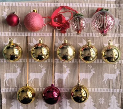 5/7 -9 GLASKUGEL/CHRISTBAUMKUGEL/WEIHNACHTSBAUMKUGEL AUS PLASTIK FÜR GARTEN-DEKO