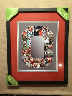 Ohio State University Buckeye Player Coach Block O Shaped Photo Collage 12 x15 