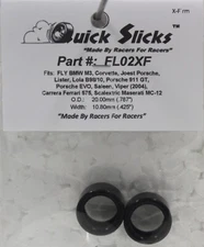 QUICKSLICKS FL02XF SILICONE TIRES FOR FLY 1/32 SLOT CARS BMW, CORVETTE,CARRERA