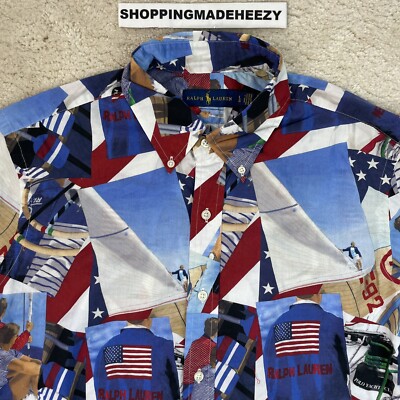 L] POLO RALPH LAUREN Button-Down Shirt CP92 USA American