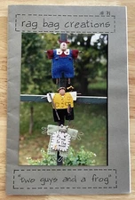 Rag Bag Creations Two Guys & A Frog 5” Pins Pattern Pam Upton