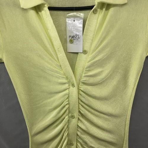 Abito Rue21 nuovo manica corta colletto bottoni giallo giovane adulto taglia M donna - Foto 2 di 12