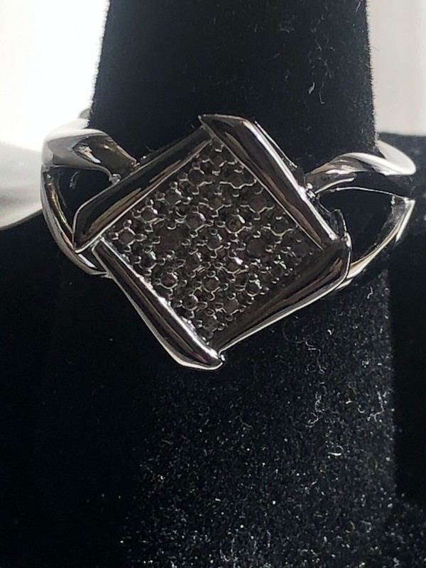 Diamond Accent Ring In Silvertone, Size 7