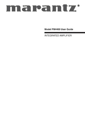 Bedienungsanleitung-Operating Instructions für Marantz PM-4400 