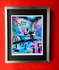 AIDAN FLUX | Hand Signed Original Print Framed LtdED of 69 COA "READING ART"
