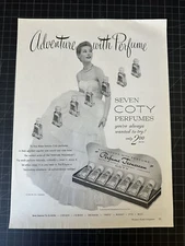 Vintage 1952 Coty Cosmetics Perfume Print Ad