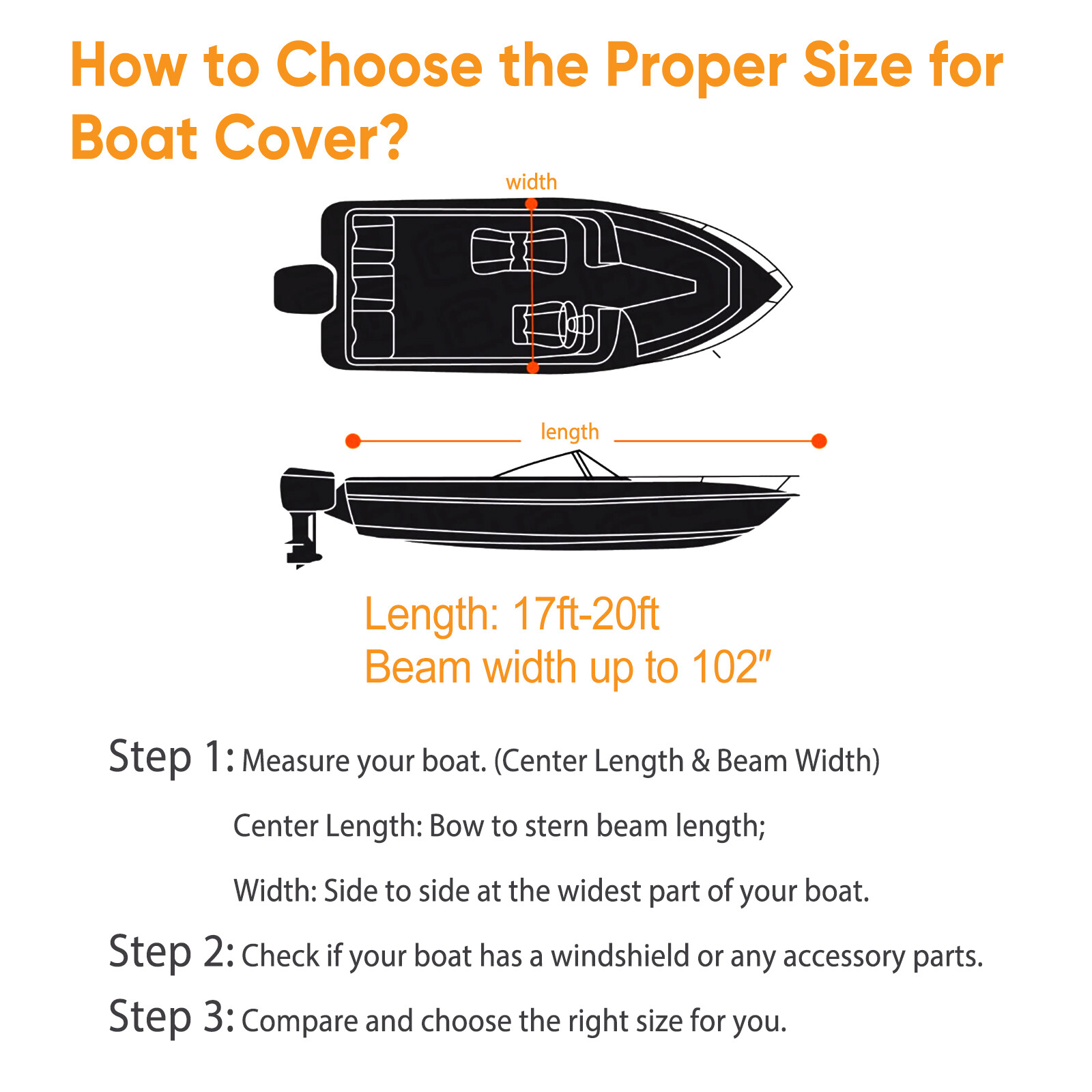 NEVERLAND 17ft-20ft Pontoon Boat Cover Waterproof Heavy Duty Trailerable Cover