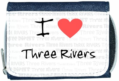 I Love Heart Three Rivers Denim Geldbörse