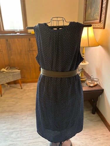 Apt.9 Sleeveless Flare Shirt Dress Jentie Blue Geometric Lined Button Up 24W NWT