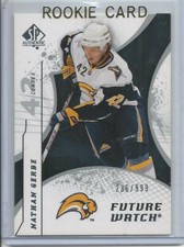 2008-09 SP Authentic Nathan Gerbe Future Watch Rookie Card RC #173 Mint /999