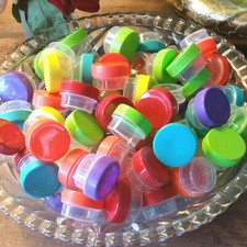 100 Screw Top Plastic JARS 1/4oz .25oz Sample Containers Pot 3301 DecoJars USA