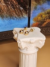 Vintage Signed 14k Yellow Gold Ball Stud Earrings Longer Posts Body Jewelry