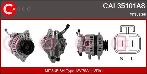 Casco Lichtmaschine Generator 75A 12V FüR Mitsubishi Pajero Klasseic 2.5 Td-image