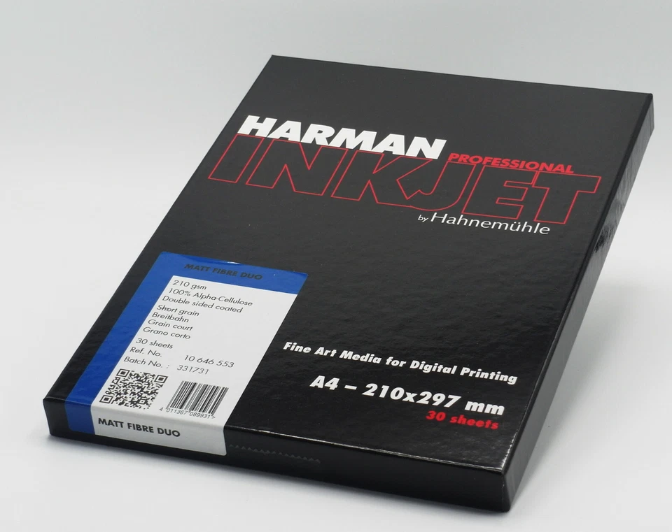 Hahnemühle FineArt Harman Matt Fibre Duo 210gsm - DIN A4 - 30 Blatt - Fotopapier