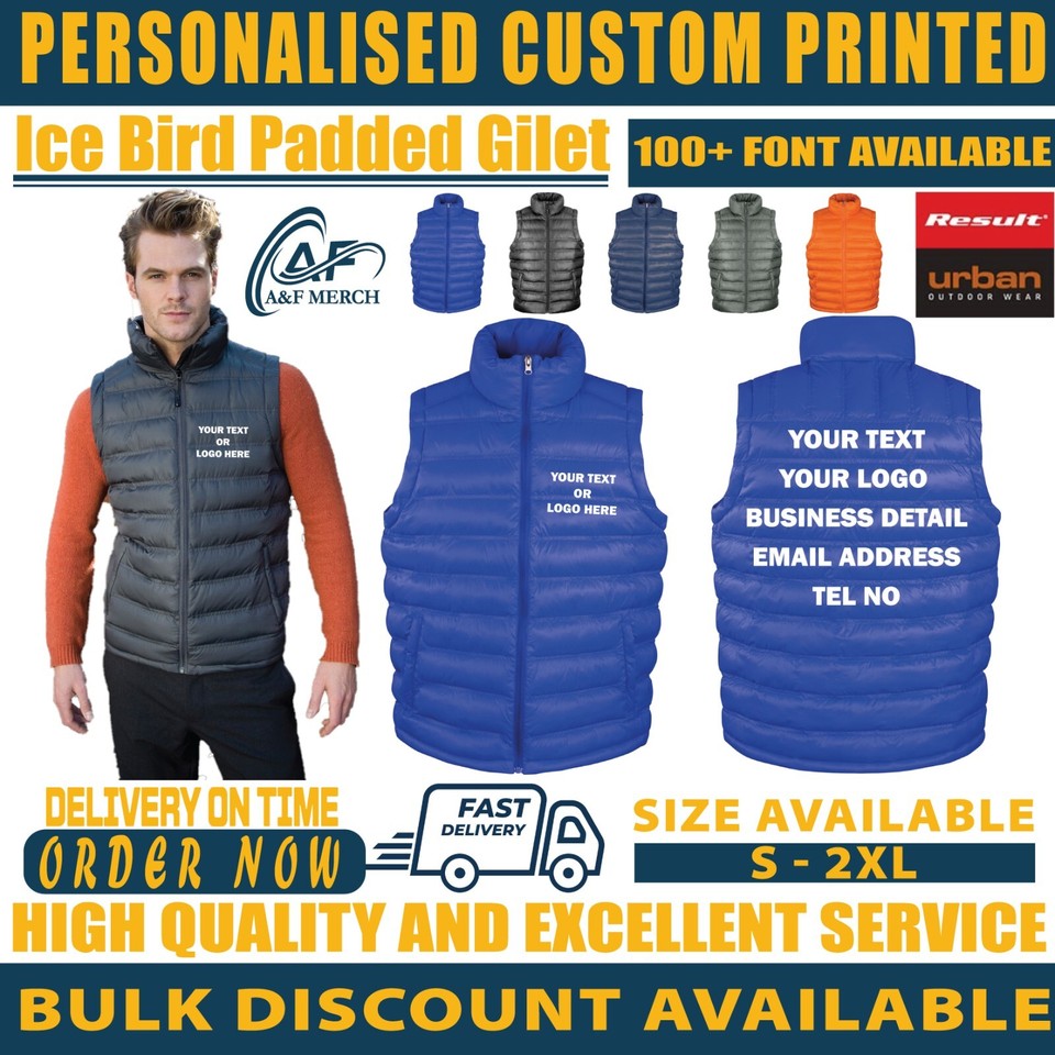 Disfraz Personalizado Result Urban Hielo Pájaro Chaleco Acolchado Repele el Agua