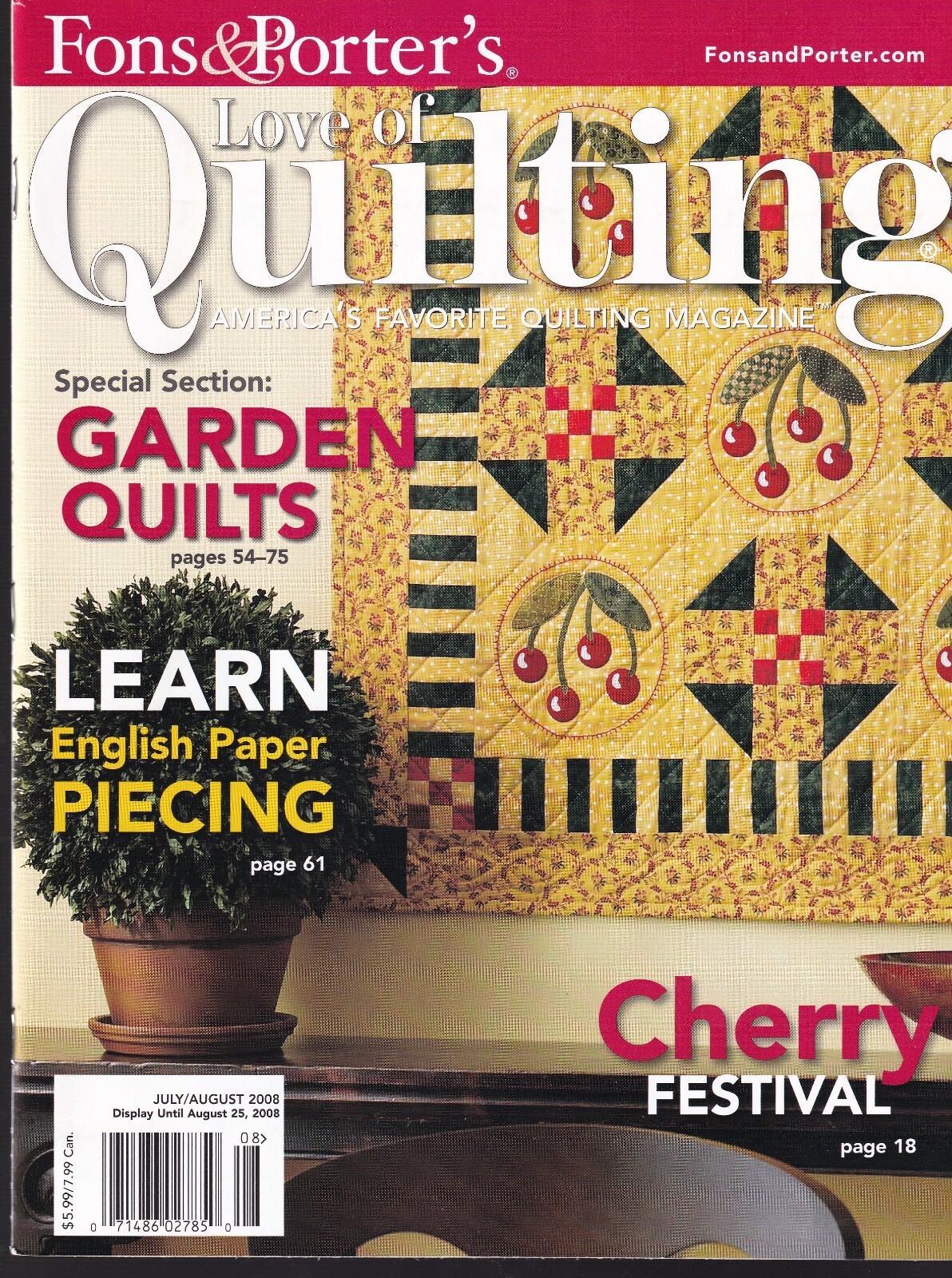 Fons & Porter's Love Of Quilting July August 2008 America's Favorite L