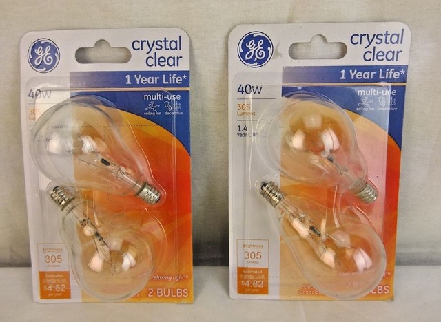 Ge Reveal 60 Watt Ceiling Fan Incandescent Light Bulb 2 Pack