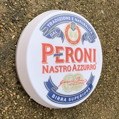 PERONI Leucht LED Bar Wandschild Logo Pub Bier Lager Ale Mann Höhle Garage Schuppen