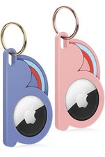 2 Pack Silicone Airtag Case Purple And Pink    