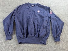 Vintage Starbus Sweatshirt Mens L Blue Made in USA (Landing Club Logo) Pullover